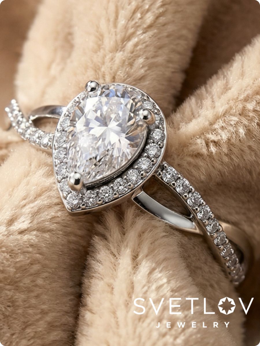 Серебряное кольцо 925 пробы с крупным камнем из Италии 