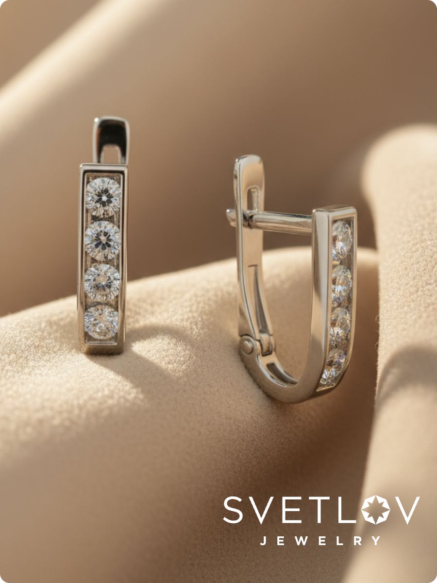 Серьги серебро 925 пробы дорожки ювелирные из Италии 