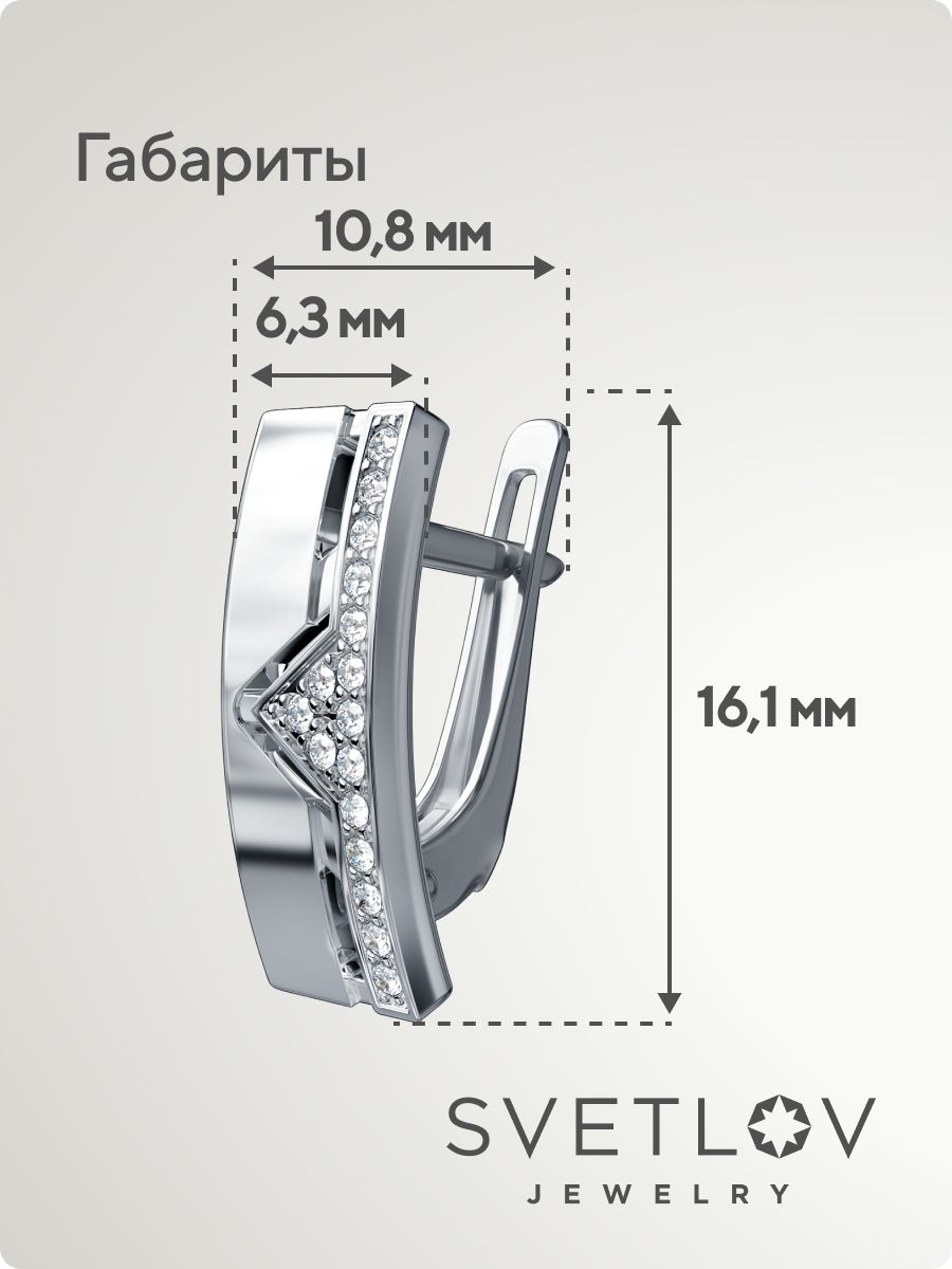 Серебряные серьги дорожки 925 пробы ювелирные с фианитами из Италии 