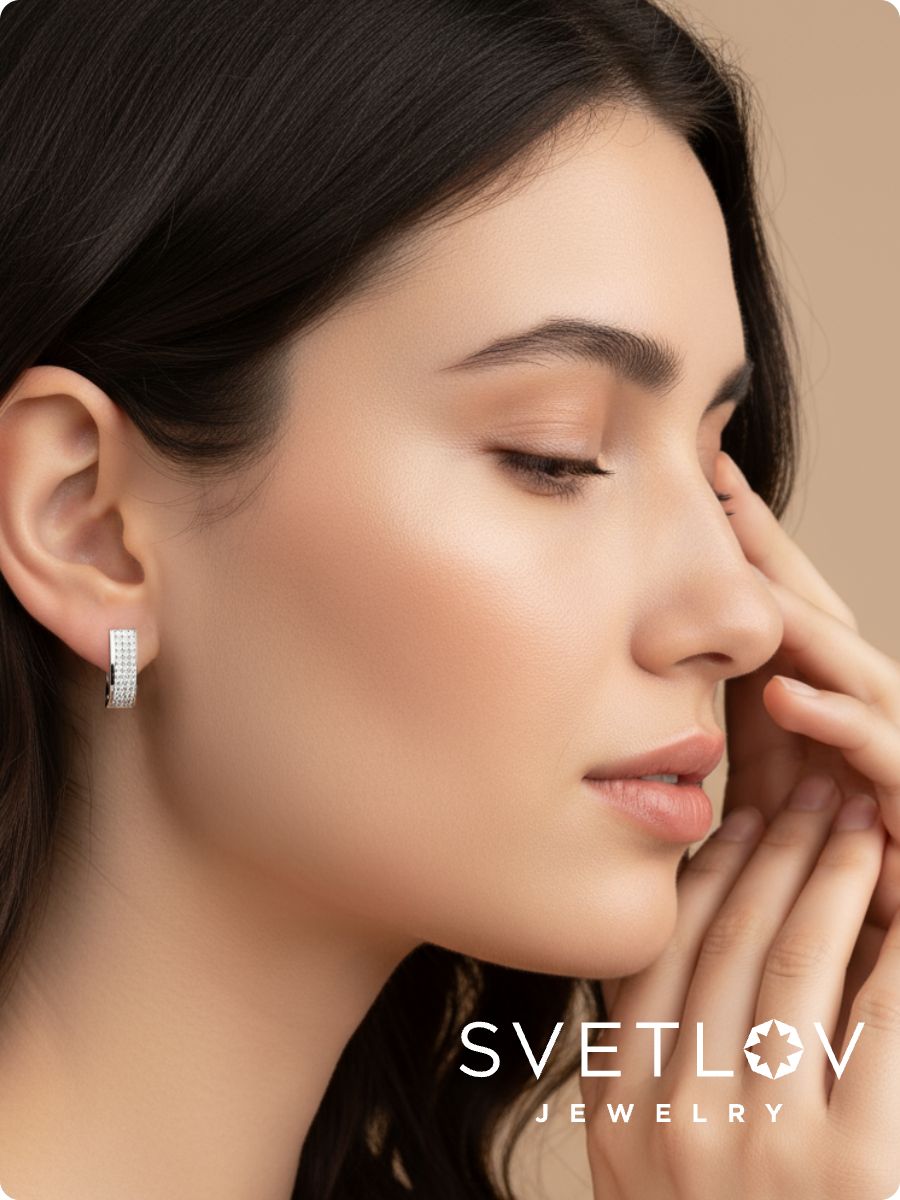Серьги из серебра 925 пробы дорожки из Италии 