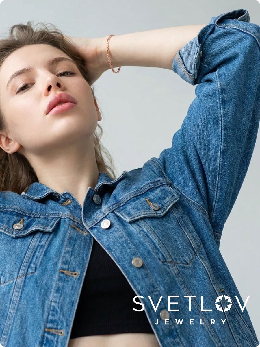 Серебряный браслет на руку 925 Нонна 3,3 мм позолоченный из Италии 