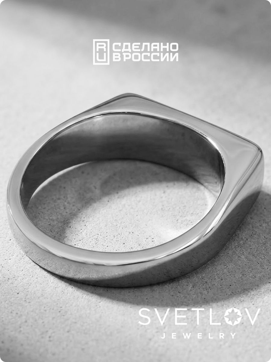 Серебряное кольцо печатка полновесное из Италии 
