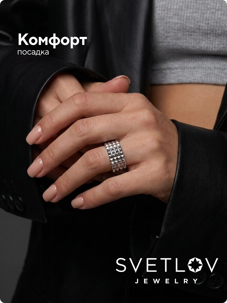 Кольцо из серебра 925 широкое рельефное полновесное из Италии 