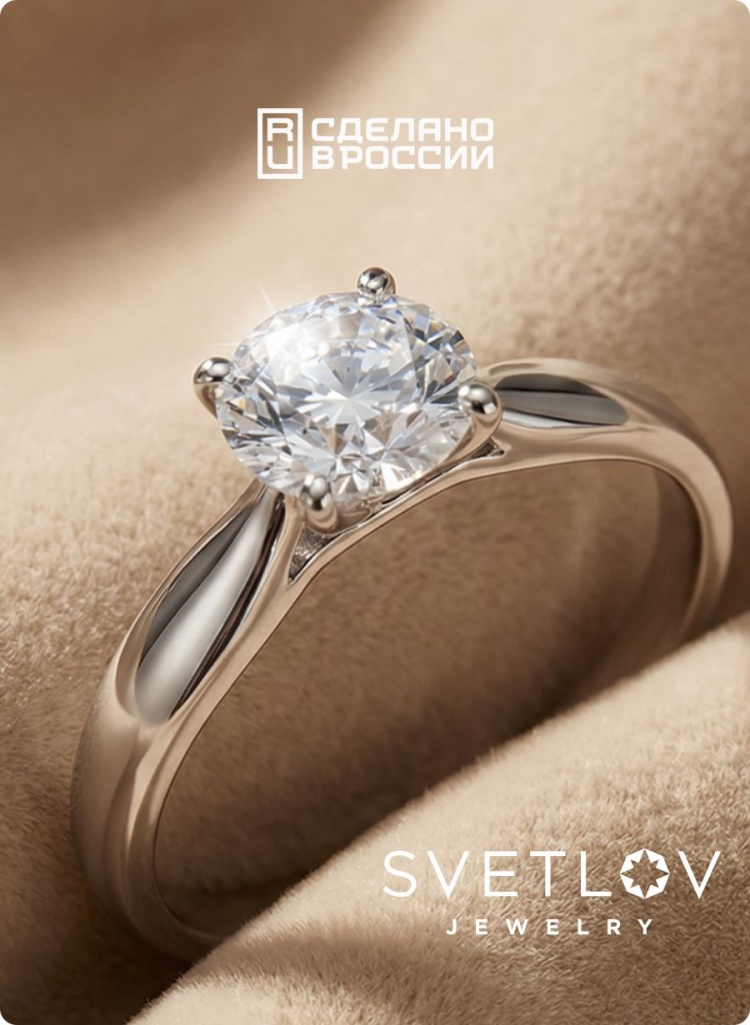 Кольцо с крупным камнем из серебра 925 ювелирное из Италии 