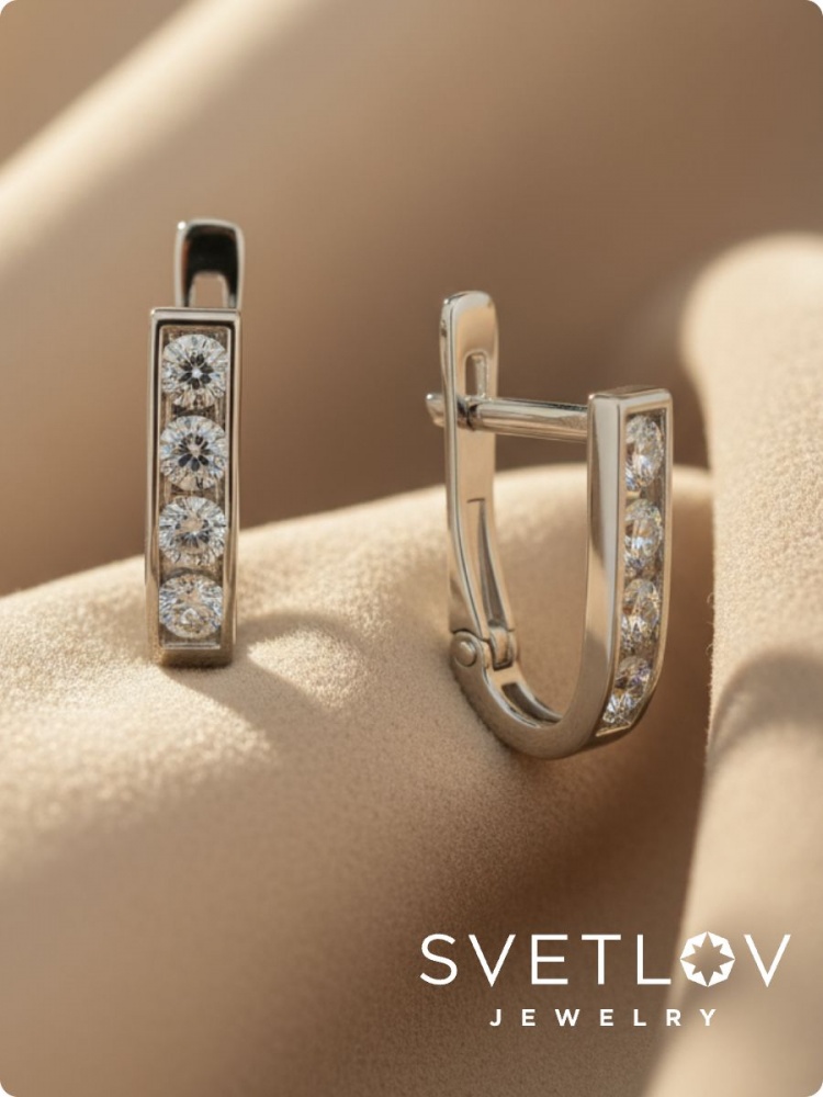 Серьги серебро 925 пробы дорожки ювелирные из Италии 