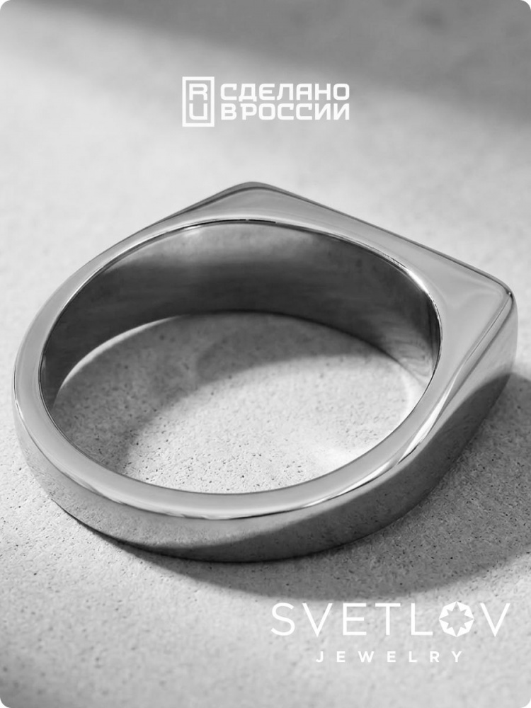 Серебряное кольцо печатка полновесное из Италии 